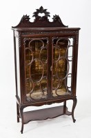 Lot 411 - VICTORIAN CARVED MAHOGANY DISPLAY CABINET with...