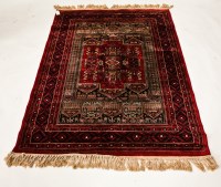 Lot 418 - AFGHAN RUG with architectural design, machine...