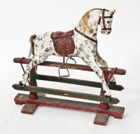 Lot 440 - EDWARDIAN PAINTED PINE ROCKING HORSE the...