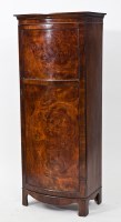 Lot 465 - EDWARDIAN MAHOGANY BOWFRONT WARDROBE with...