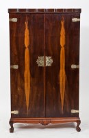 Lot 467 - 20TH CENTURY HARDWOOD TWO DOOR WARDROBE with...