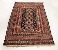 Lot 485 - CAUCASIAN RUG with single row of guls on a...