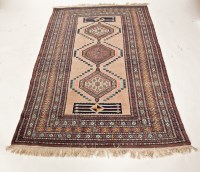 Lot 489 - BOKHARA RUG with single row of guls on a beige...