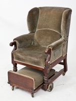Lot 507 - LATE VICTORIAN MAHOGANY INVALIDS WINGBACK...