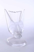 Lot 552 - LALIQUE GLASS CAR MASCOT MODELLED AS A SWALLOW...