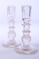 Lot 563 - PAIR OF 19TH CENTURY CLEAR BLOWN GLASS...