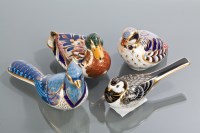 Lot 153 - FOUR ROYAL CROWN DERBY PAPERWEIGHTS of Red...