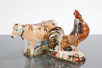 Lot 209 - TWO ROYAL CROWN DERBY PAPERWEIGHTS of a cow...