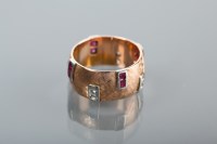 Lot 1114 - UNUSUAL RUBY AND DIAMOND RING set with...