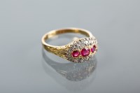 Lot 1126 - VICTORIAN STYLE CREATED RUBY AND DIAMOND...