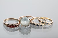 Lot 1209 - GROUP OF FOUR RINGS comprising a paste...
