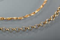 Lot 1237 - NINE CARAT GOLD CHAIN NECKLACE along with a...