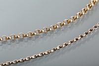 Lot 1248 - TWO NINE CARAT GOLD CHAIN NECKLACES one 54cm...