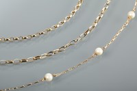 Lot 1267 - THREE NINE CARAT GOLD CHAIN NECKLACES one set...