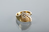 Lot 1313 - UNUSUAL DIAMOND DRESS RING the brilliant cut...