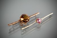Lot 1325A - TWO TWENTIETH CENTURY BAR BROOCHES comprising...
