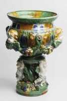 Lot 614 - EARLY 20TH CENTURY MAJOLICA JARDINIERE in the...