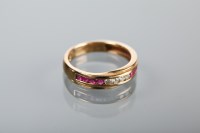 Lot 1348 - RUBY AND DIAMOND HALF ETERNITY RING with...
