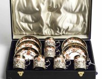 Lot 617 - ATTRACTIVE ROYAL CROWN DERBY IMARI COFFEE SET...