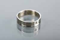 Lot 1370 - GENTLEMAN'S DIAMOND SET WEDDING BAND with a...