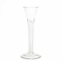 Lot 628 - 18TH CENTURY AIR TWIST WINE GLASS 16.5cm high