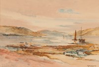 Lot 1428 - J.MORRIS (19TH CENTURY), VIEW OF A SEA LOCH...