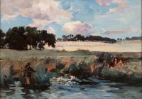 Lot 1443 - JOSEPH MILNE (SCOTTISH 1861 - 1911), RIVER...