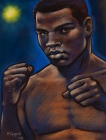 Lot 1797 - * FRANK MCFADDEN, MOHAMMED ALI pastel on paper,...