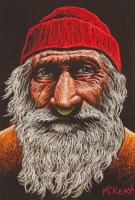 Lot 1810 - * GRAHAM MCKEAN, OLD SAILOR MAN pastel on...