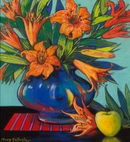 Lot 1844 - * MARY GALLAGHER, LILIES pastel on paper,...