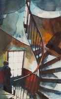 Lot 1881 - BRYAN EVANS, IN A SPIRAL CLOSE watercolour,...