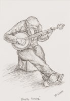 Lot 1952 - * GRAHAM MCKEAN, BANJO PLAYER pencil on paper,...