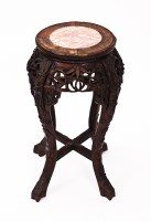 Lot 24 - CHINESE HARDWOOD JARDINERE with bamboo effect...