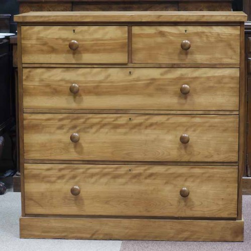 Lot 976 - VICTORIAN SATIN BIRCH OBLONG CHEST of two...