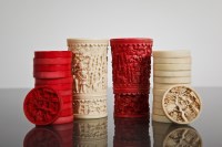 Lot 29 - SET OF CHINESE IVORY GAMING COUNTERS AND...