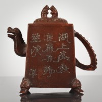 Lot 41 - CHINESE YI XING TEAPOT the spout and handle in...