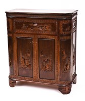 Lot 66 - CHINESE CARVED WOOD COCKTAIL CABINET with...