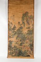 Lot 72 - CHINESE SCROLL PAINTING depicting a man on...