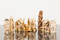 Lot 89 - COLLECTION OF IVORY NETSUKES comprising six...