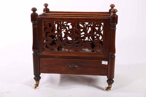 Lot 983 - VICTORIAN ROSEWOOD CANTERBURY with pierced...