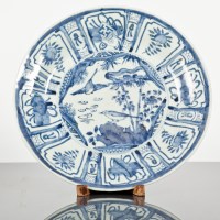 Lot 97 - CHINESE KANGXI STYLE BLUE AND WHITE PLATE...