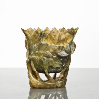 Lot 118 - CHINESE HARDSTONE JADE EFFECT VASE with...