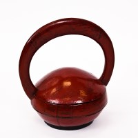 Lot 122 - CHINESE RED LACQUER LIDDED BASKET of circular...