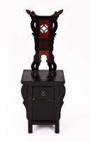 Lot 126 - CHINESE LACQUER CHAIR with carved high back...