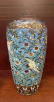 Lot 131 - CHINESE CLOISONNE VASE with crane and foliate...