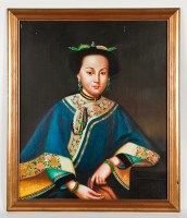 Lot 133 - LATE Q'ING CHINESE SCHOOL PORTRAIT OF A LADY...
