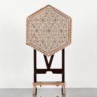Lot 155 - ISLAMIC MOTHER OF PEARL INLAID HEXAGONAL...