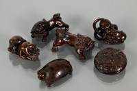 Lot 160 - COLLECTION OF JAPANESE CARVED WOOD NETSUKES...