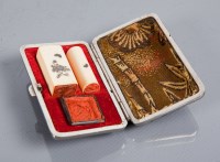 Lot 165A - CHINESE IVORY SEAL SET comprising two seals...