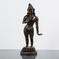 Lot 171A - TIBETAN BRONZE FIGURE OF A DEITY the female...